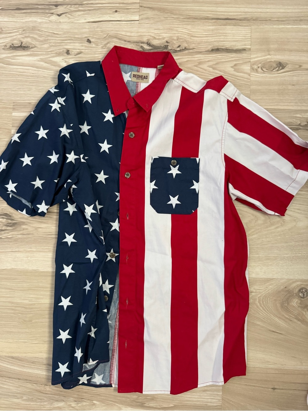 American flag button up